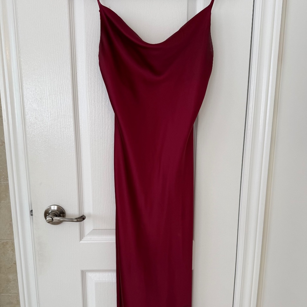 Petal and Pup Red Satin Midi Dress